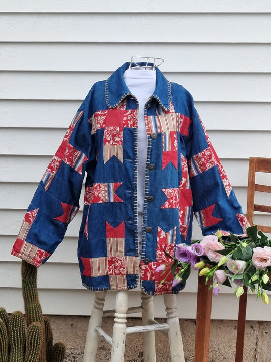 CHAQUETA JEANS PATCHWORK